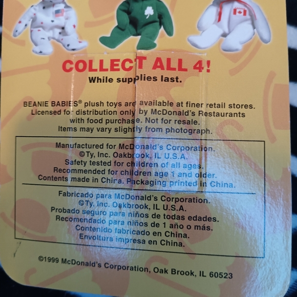 1999 McDonald's Ty Britain Britannia The Bear - Picture 3 of 8